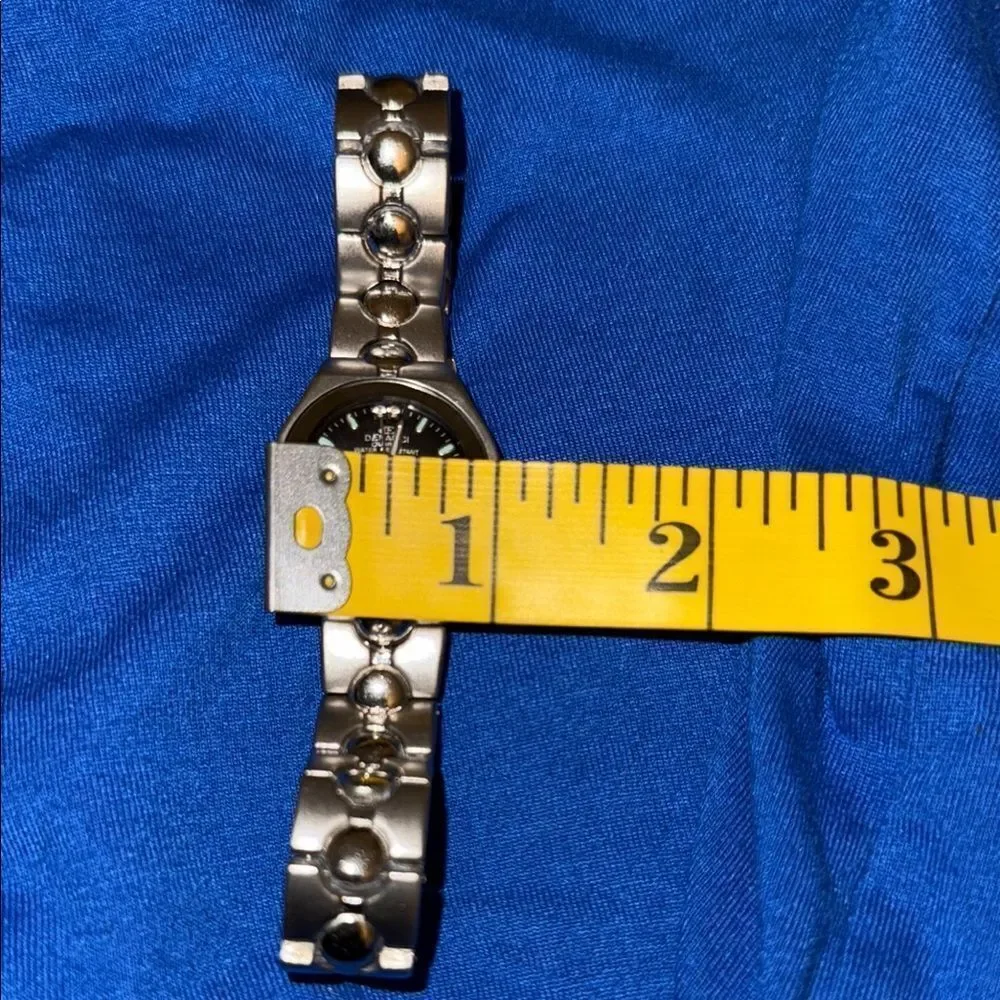 Denacci Silver Watch with Blue Dial